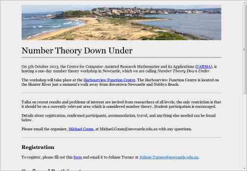 [Number Theory Down Under]