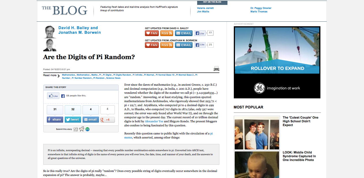 HuffPost: Is Pi random? HuffPost