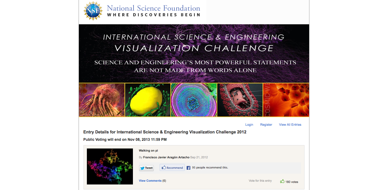 We were a finalist in the NSF Visualization Challenge NSF Competition